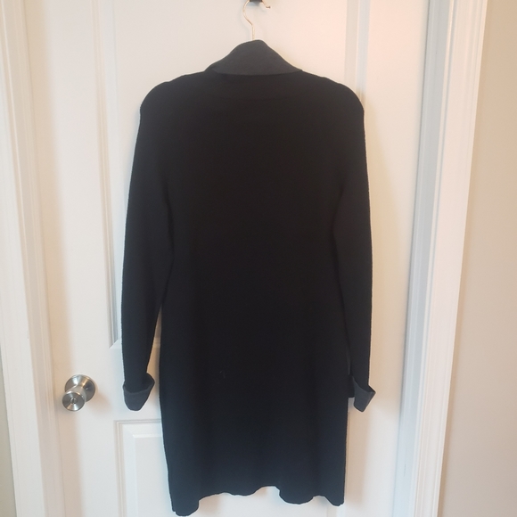 Cynthia Rowley Black and Grey Sweater Dress Cowl Neck with Zipper Size Large - Picture 7 of 9